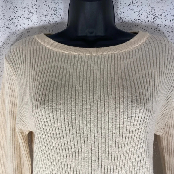 🆕 Aeropostale Cream Long Sleeve Sweater Shirt - Picture 4 of 9